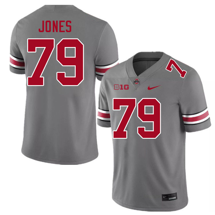 #79 Dawand Jones Ohio State Buckeyes Jerseys Football Stitched-Grey